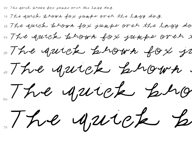 Jessa Hand font waterfall